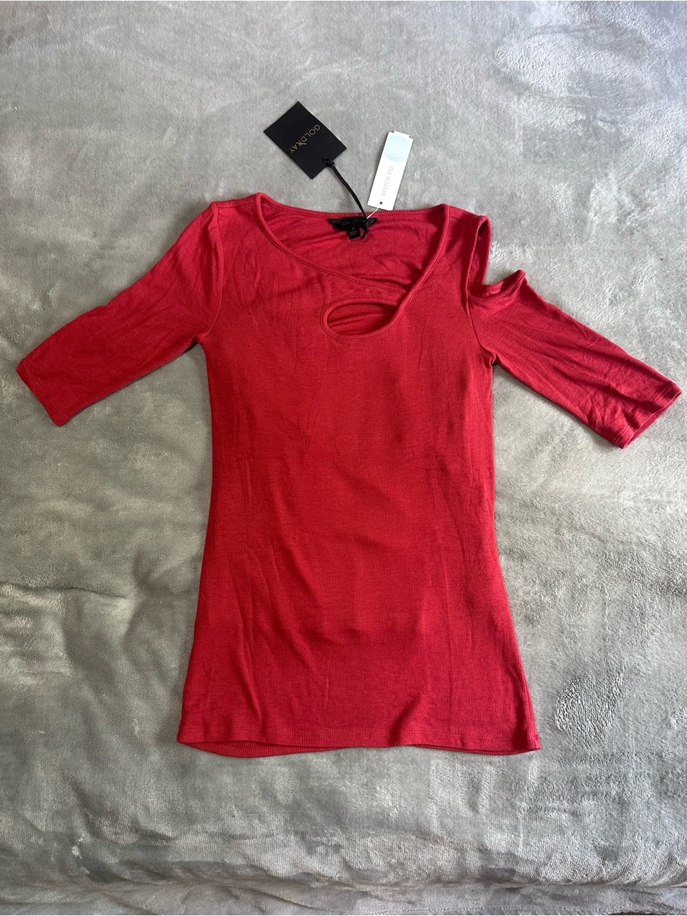 Stylish Burnt Orange Women’s Cutout Top - SMALL